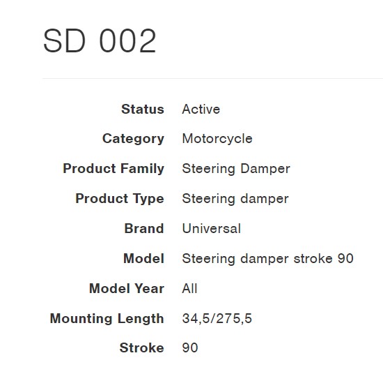 กันสะบัด OHLINS SD 002 FOR Stroke 90 MM