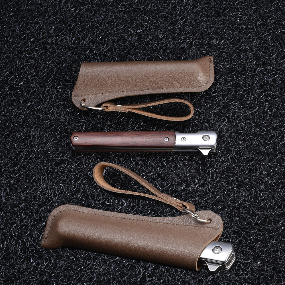 มีดพับ มีดพับพกพา มีดแคมป์ปิ้ง มีดเดินป่า แถมซองหนังอย่างดี Small Folding Knife SM-01 M390 ยาว 21.5 ซม. 1 185 กรัม Silver 21.5 cm.