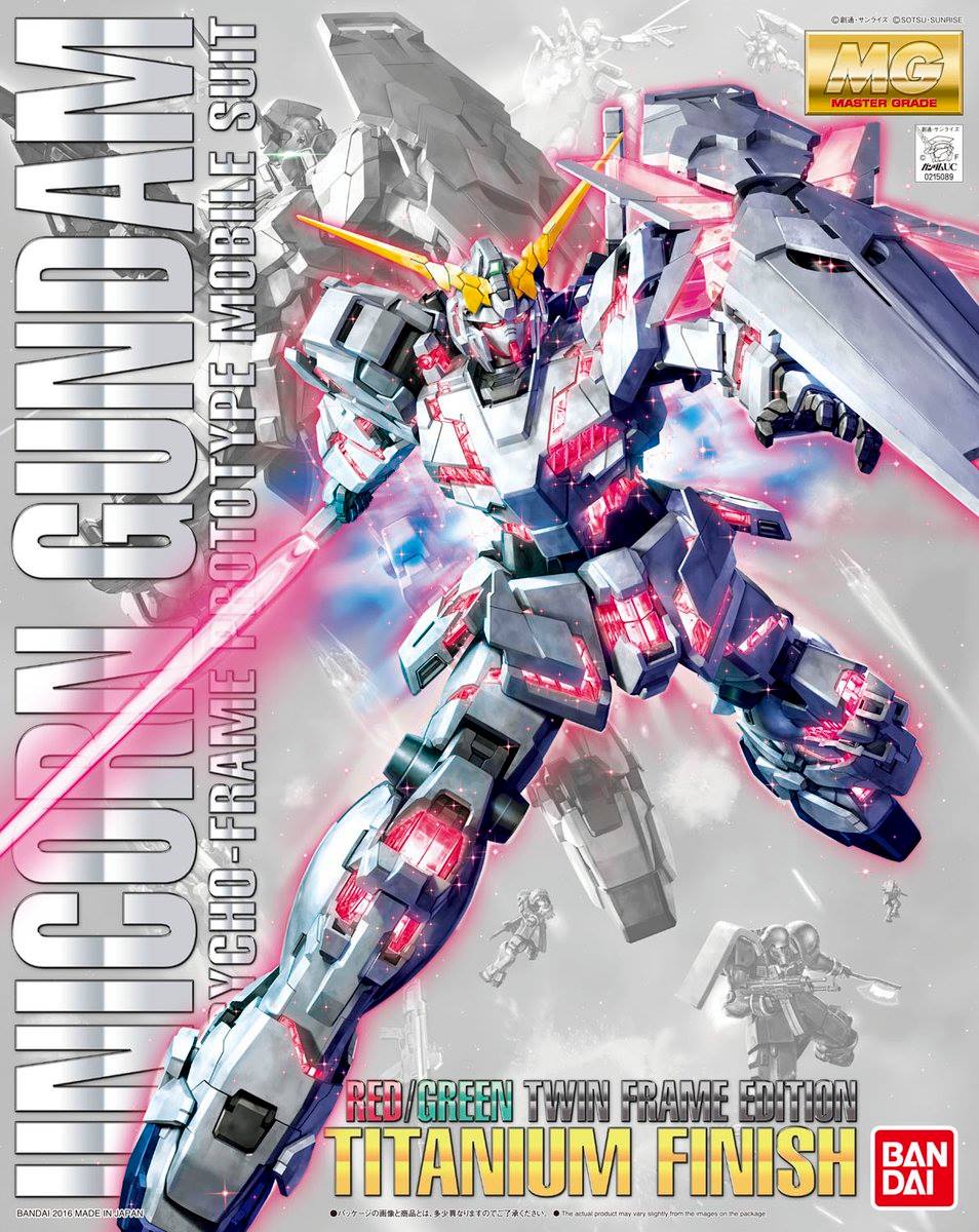 MG 1/100 UNICORN GUNDAM (RED/GREEN FRAME TWIN FRAME EDITION) TITANIUM FINISH