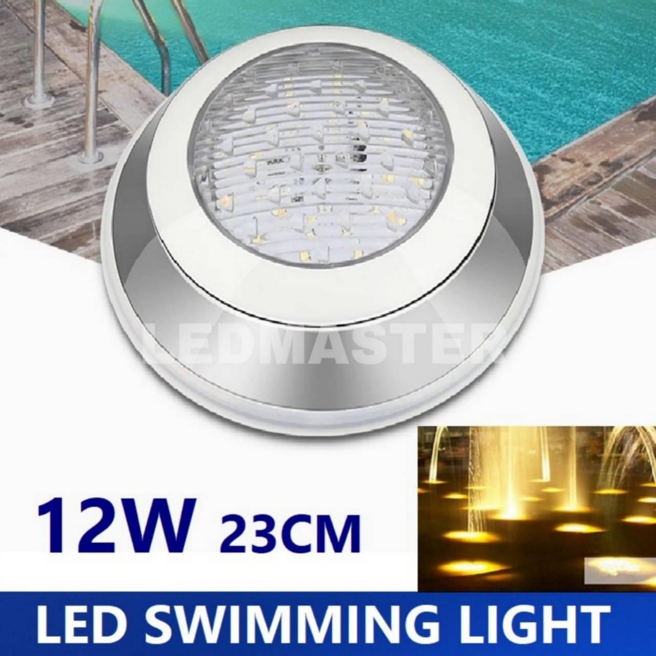 LED Swimming Pool Light Underwater Light ไฟไต้น้ำ โคมไฟสระว่ายน้ำ 12W 23 CM. / 18W 30 CM. 12V-24V IP68 ขอบสเเตนเลส เเสงขาว ( White ) / เเสงวอร์มไวท์ (warmwhite) -แอลอีดีสำหรับสระว่ายไฟสำหรับสระว่ายน้ำ น้ำพุ สปอร์ตไลท์ไฟใต้สระน้ำ