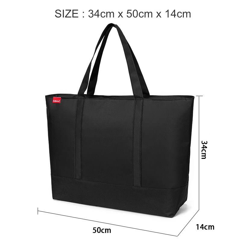 มาใหม่! NY50 กระเป๋าถือ ถุงผ้าลดโลกร้อน สีดำ สวยเท่ ผ้า Nylon กันน้ำ ผู้ชาย ผู้หญิง