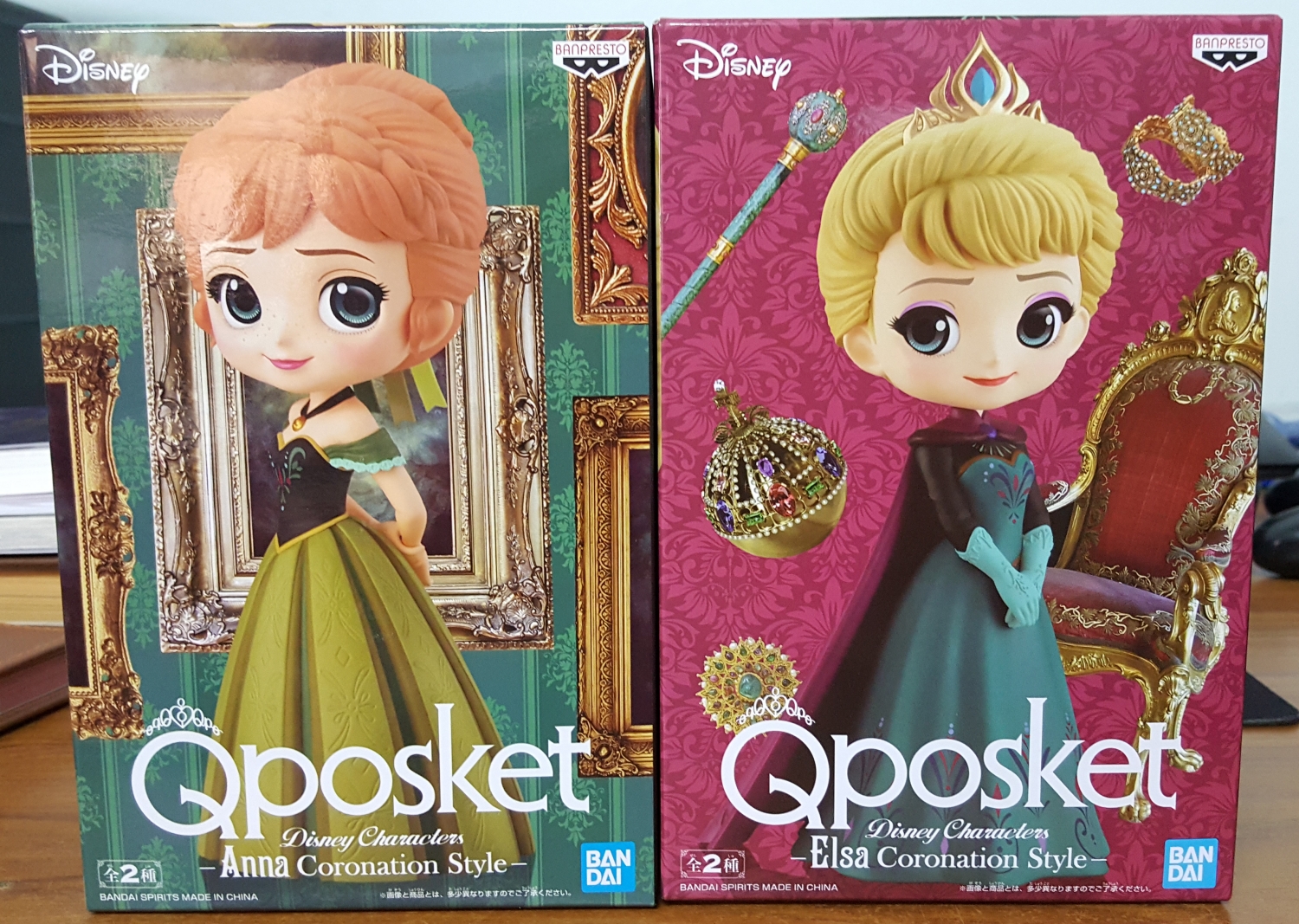 Q POSKET Disney Characters FROZEN Anna & Elsa Coronation Style