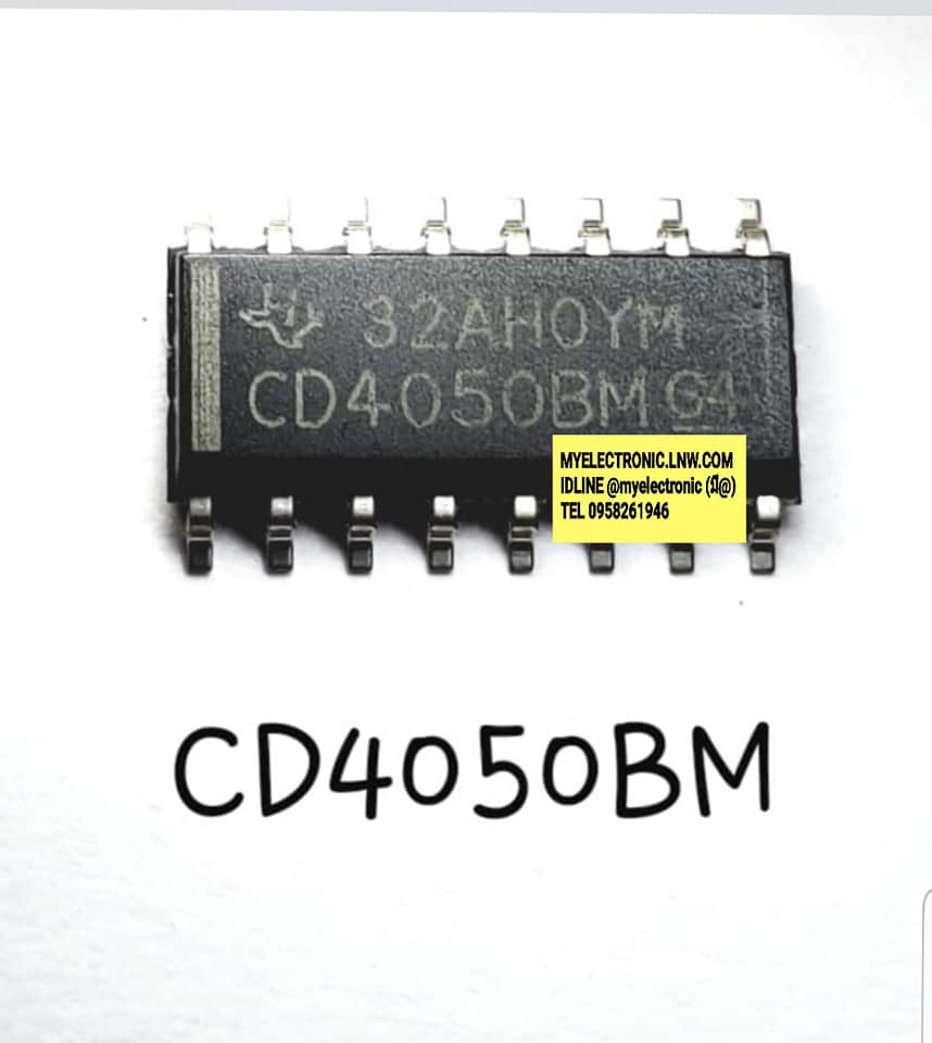 ขาย CD4050BM ยี่ห้อ TEXAS ตัวถัง SMD 16ขา IC ไอซี CD4050 BM ราคา ตัวละ . . . . หน่วย บาท