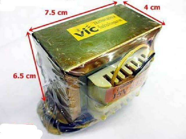 หม้อแปลง3Aไฟเข้า220VACไฟออก12V-0VACขนาดD-40