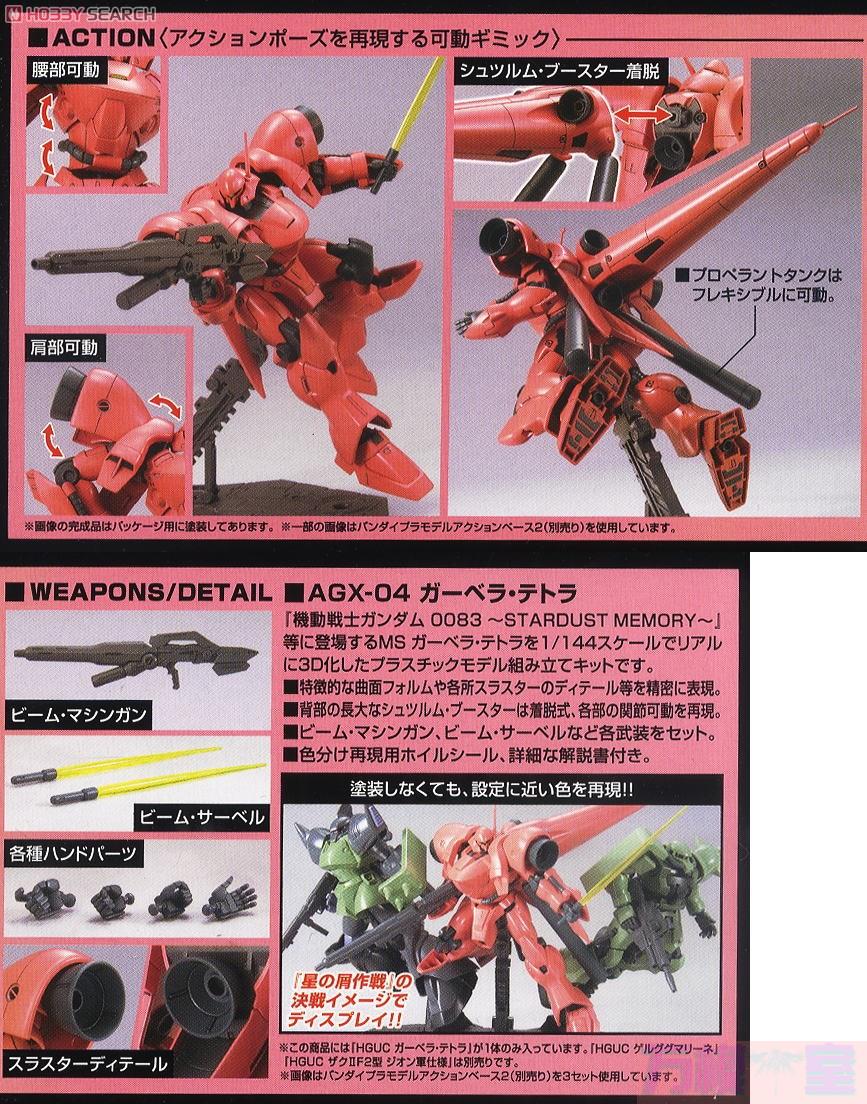 1055886 BANDAI SPIRITS HGUC 1/144 AGX-04 GERBERA-TETRA