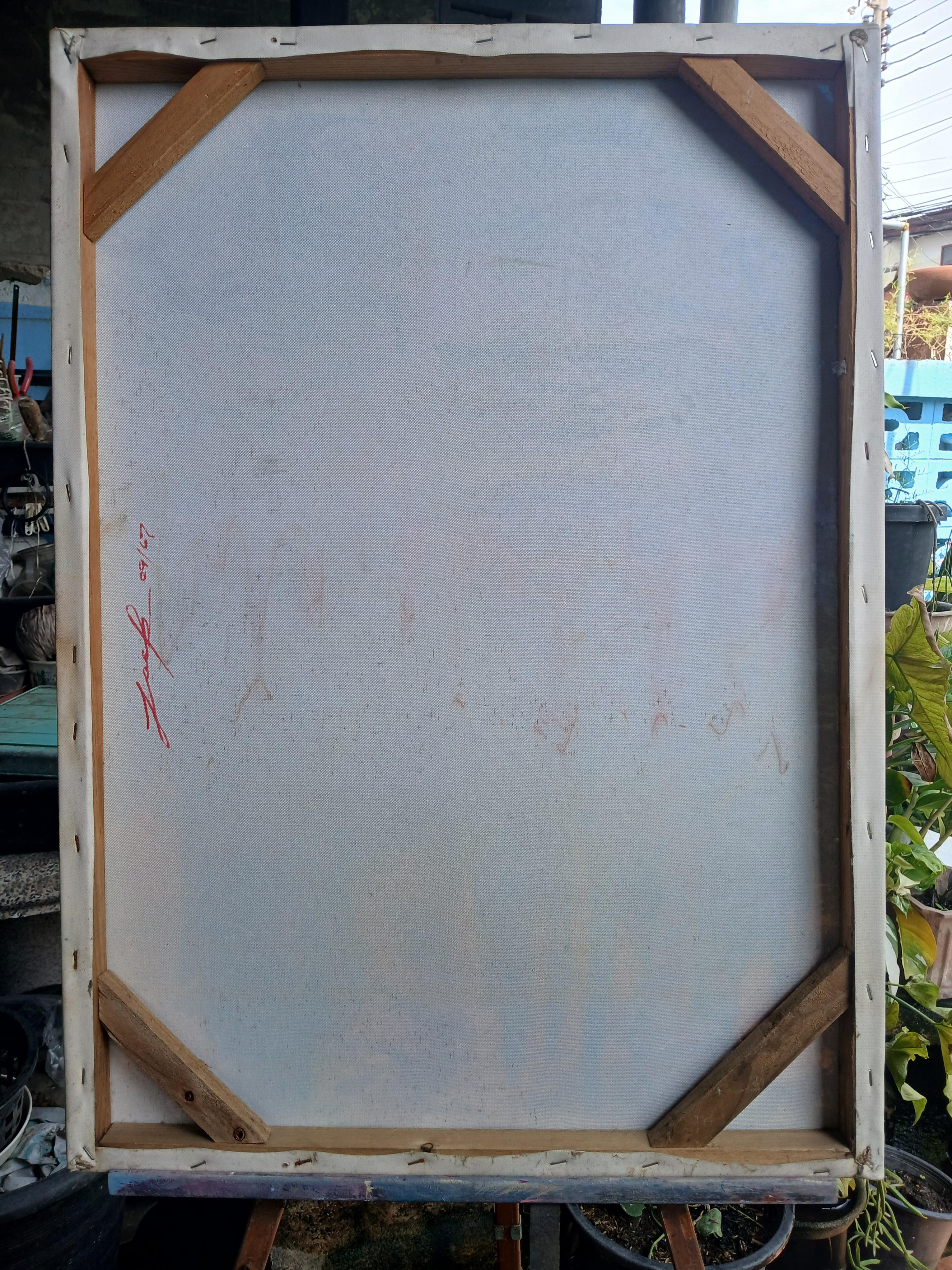 Abstract สีอะครีลิคบนเฟรมผ้าบาง ขนาด 50 cm. x 70 cm.