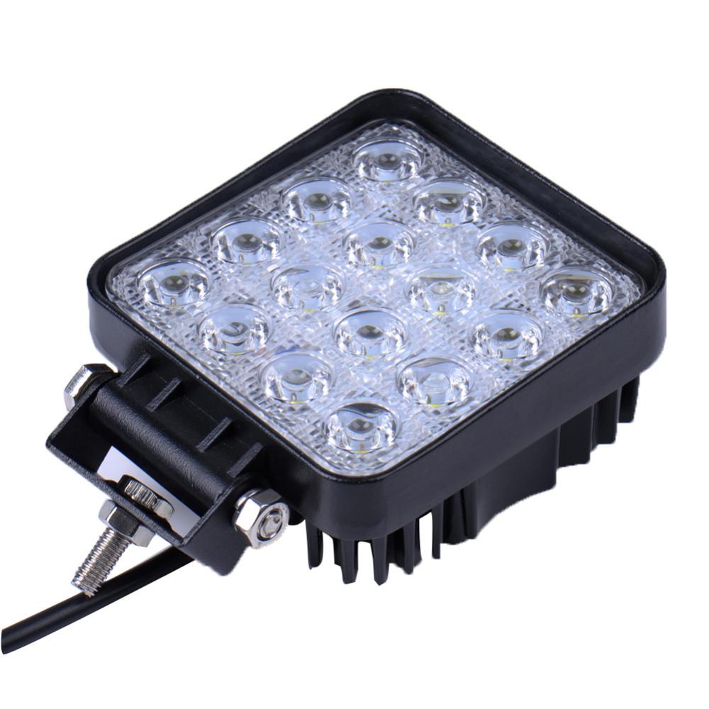 LED FLOODLIGHT ไฟสปอร์ตไลท์ แบบเหลี่ยม ขนาด 4 นิ้ว กำลังไฟ 48 Watt 12V-24V เเสงขาว จำนวน 1 ชิ้น
