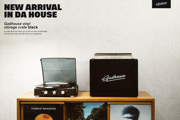 Gadhouse vinyl storage crate black (สีดำ) ลังไม้ใส่แผ่นเสียง ลังไม้เก็บแผ่นเสียง