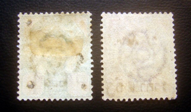 ((--ยังไม่ใช้ 2 ดวง--)) s2988-แสตมป์รัชกาลที่ 5 พระพักตร์ตรง-แก้ราคา 2 อัฐ แก้เป็น 1 อัฐ พ.ศ.2432 No.22 + ดวง 64 อัฐ แก้เป็น 2 อัฐ พ.ศ.2437 No.51 ลายน้ำกงจักร ยังไม่ใช้ ราคาเบา หายาก น่าสะสมครับ