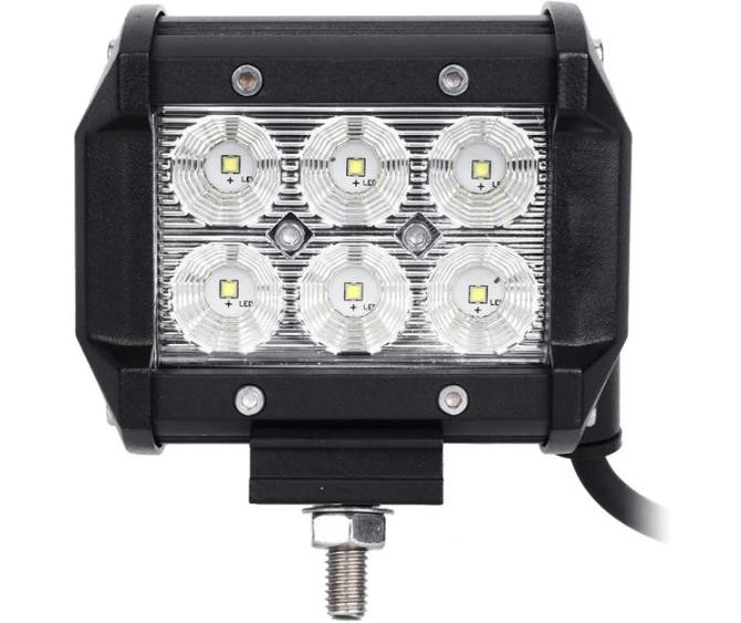 X4 เเพ็คคู่ สุดคุ้ม !! LED SPOT BEAM ไฟสปอร์ตไลท์ ไฟหน้ารถ ไฟท้าย สว่างมาก สำหรับรถยนต์ มอเตอร์ไซต์ บิ๊กไบท์ AGV 18 Watt 12V-24V เเสงขาว งานพรีเมี่ยม จำนวน 4 ชิ้น