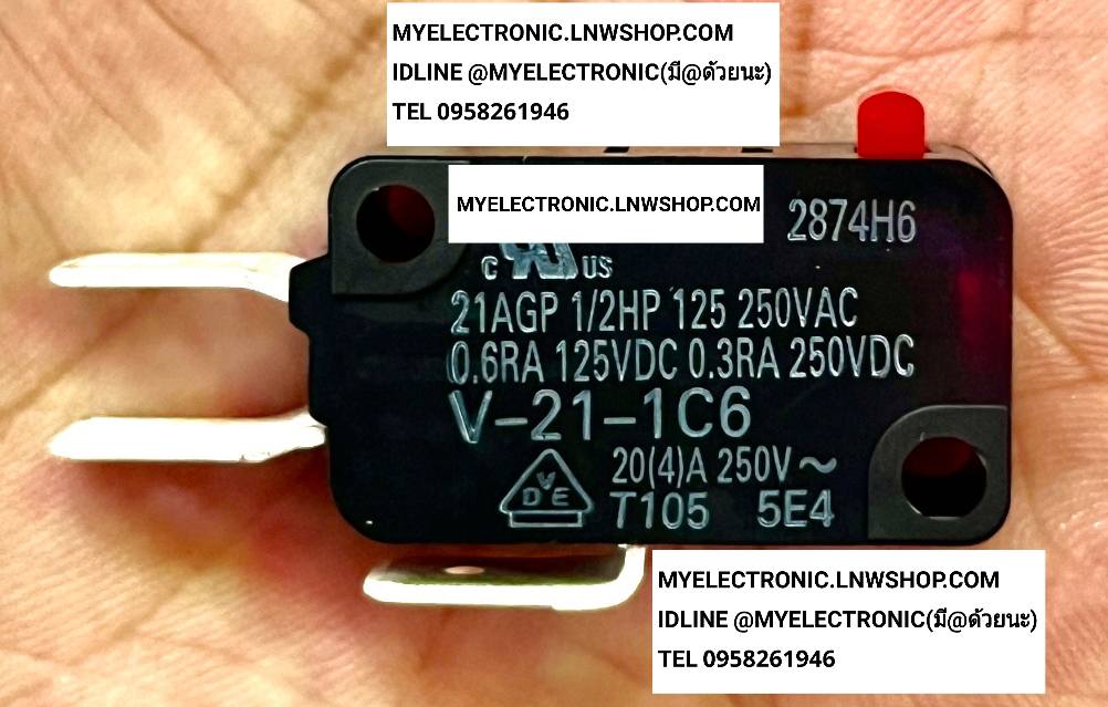 ขาย V-21-1C6 ไมโครสวิทช์ MICRO SWICTH , ยี่ห้อ , OMRON , V21-1C6 , ราคา , ตัวละ , , . . . หน่วย , บาท