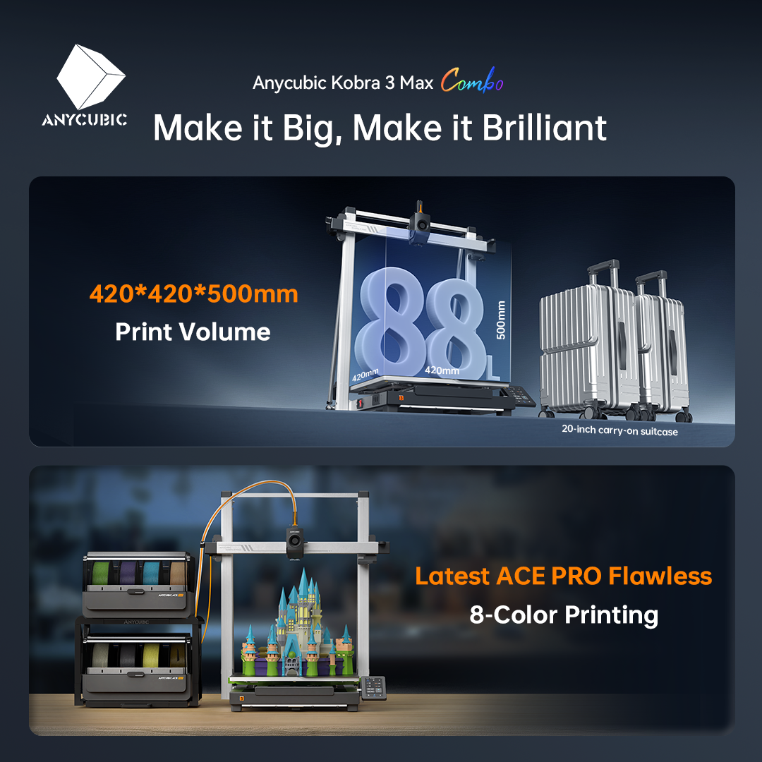 เครื่องพิมพ์ 3 มิติ , 3D Printer : Anycubic Kobra 3 Max Combo by In2Real3d