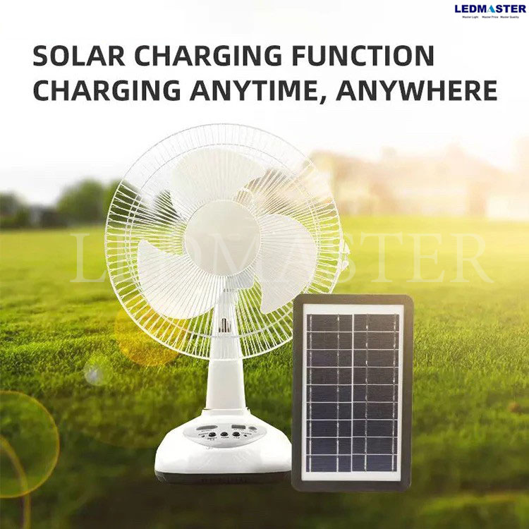 ของเเท้ ลมเเรงสะใจ พัดลมโซล่าเซลล์ ขนาดใบพัด 12 นิ้ว พร้อมแผงโซล่าเซลส์ หลอดไฟ LED 2 หลอด มีแบตในตัว ส่ายได้ ลมแรง +หลอดไฟ มีการรับประกัน
