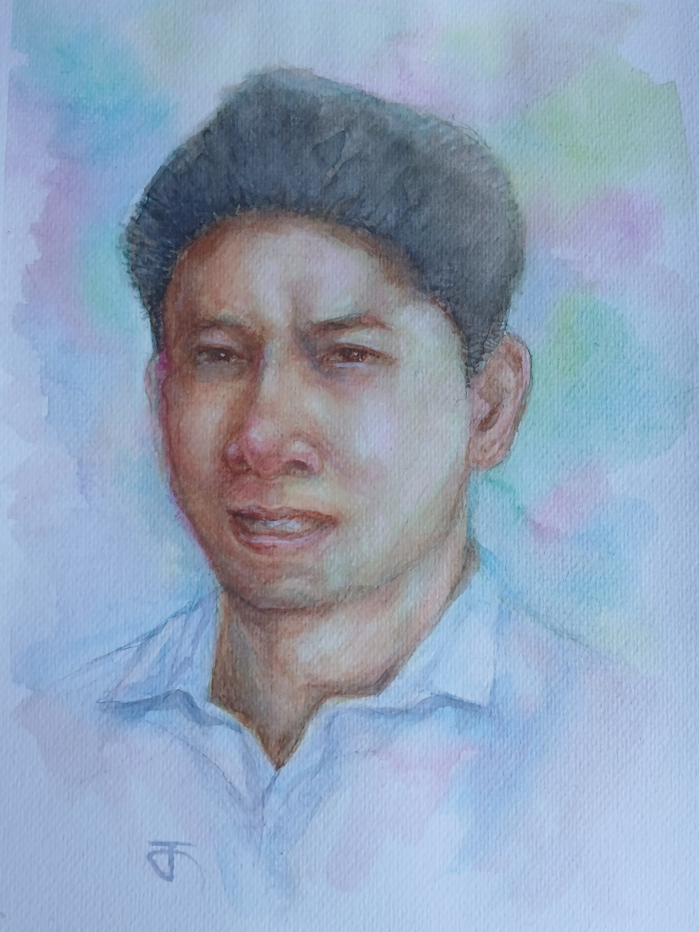 Portrait-2501-x7 สีน้ำ บนกระดาษ Canson 320 แกรม ขนาด [A4] 21 cm. x 29.7 cm.