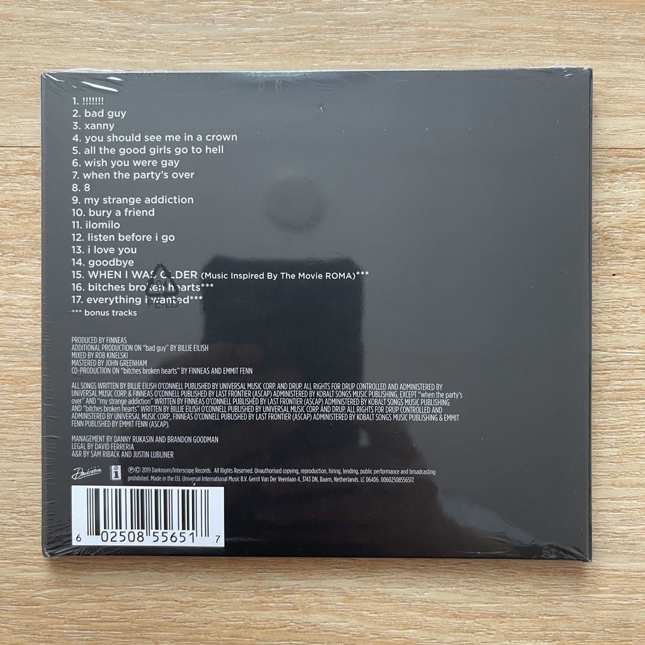 CD ซีดีเพลง Billie Eilish – When We All Fall Asleep, Where Do We Go? (แผ่นแท้,มือหนึ่ง,ซีล)