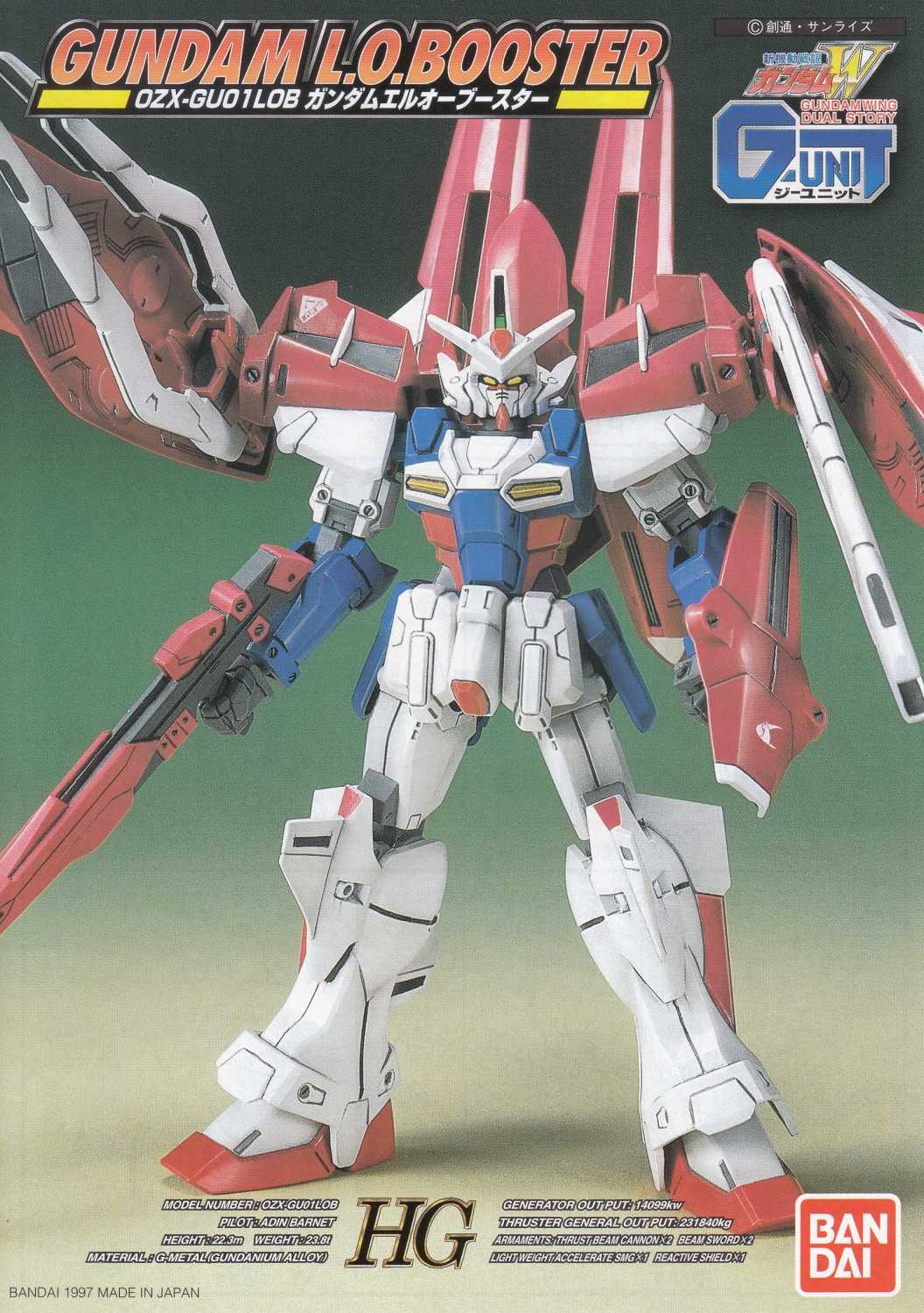 BANDAI SPIRITS GUNDAM WING DUAL STORY G-UNIT HG 1/144 GUNDAM L.O.BOOSTER