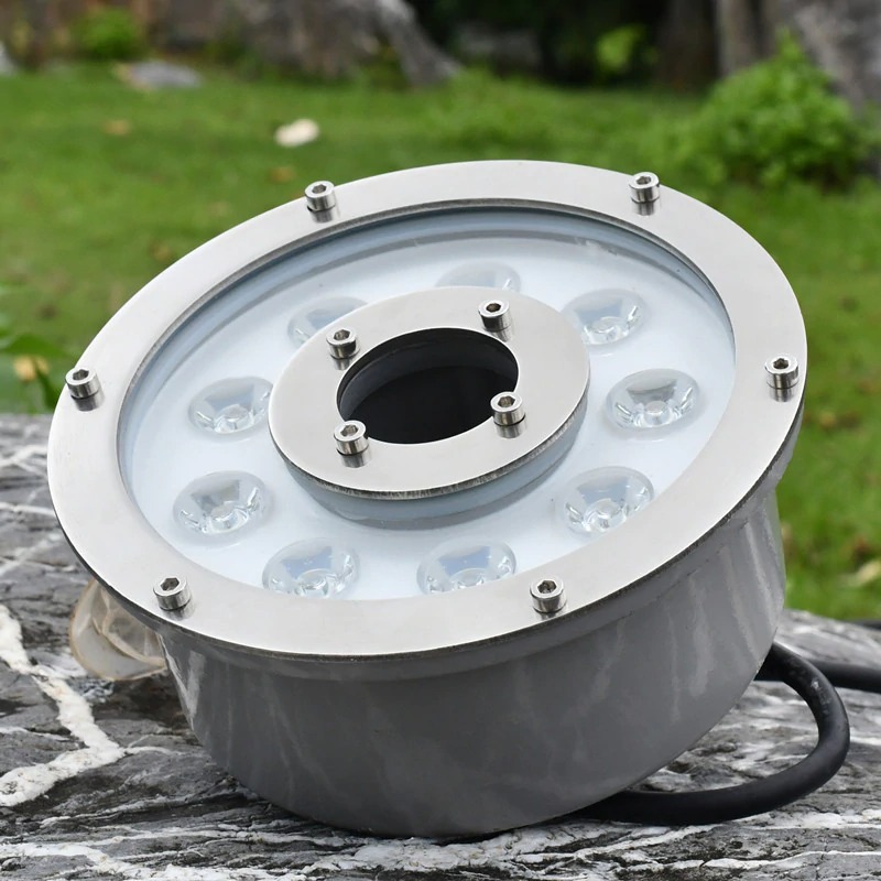 โคมไฟใต้น้ำ ไฟสระว่ายน้ำ led 12V-24V รูปทรงวงเเหวนโดนัท เเสงขาว / วอร์มไวท์ / เปลี่ยนสี RGB ใช้เป็นไฟสระน้ำ ไฟใต้น้ำ ไฟส่องน้ำพุ ไฟฝังพื้น