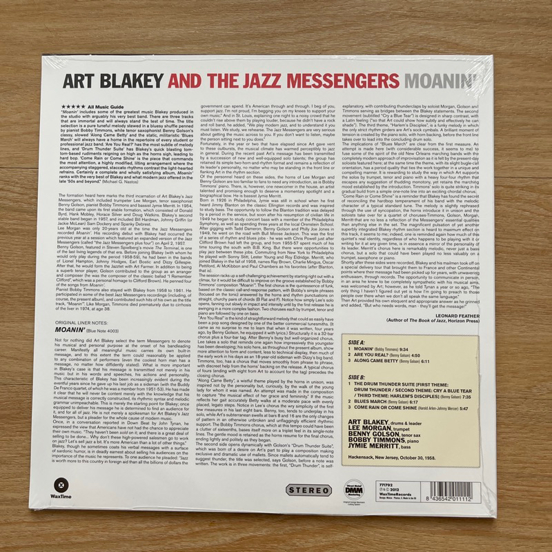 แผ่นเสียง Art Blakey & The Jazz Messengers - Moanin' Vinyl, LP, Album, Stereo, Limited Edition,มือหนึ่ง ซีล