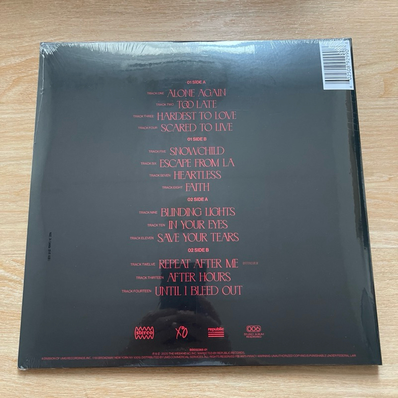 แผ่นเสียง The Weeknd – After Hours *Limited Edition, Clear w/ Red [Blood] Splatter ,2 x Vinyl, LP, Album, มือหนึ่ง ซีล