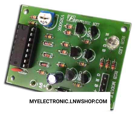 FA187 ไฟกะพริบ LED RGB (ชุดคิทFAประกอบลงปริ้นแล้ว)