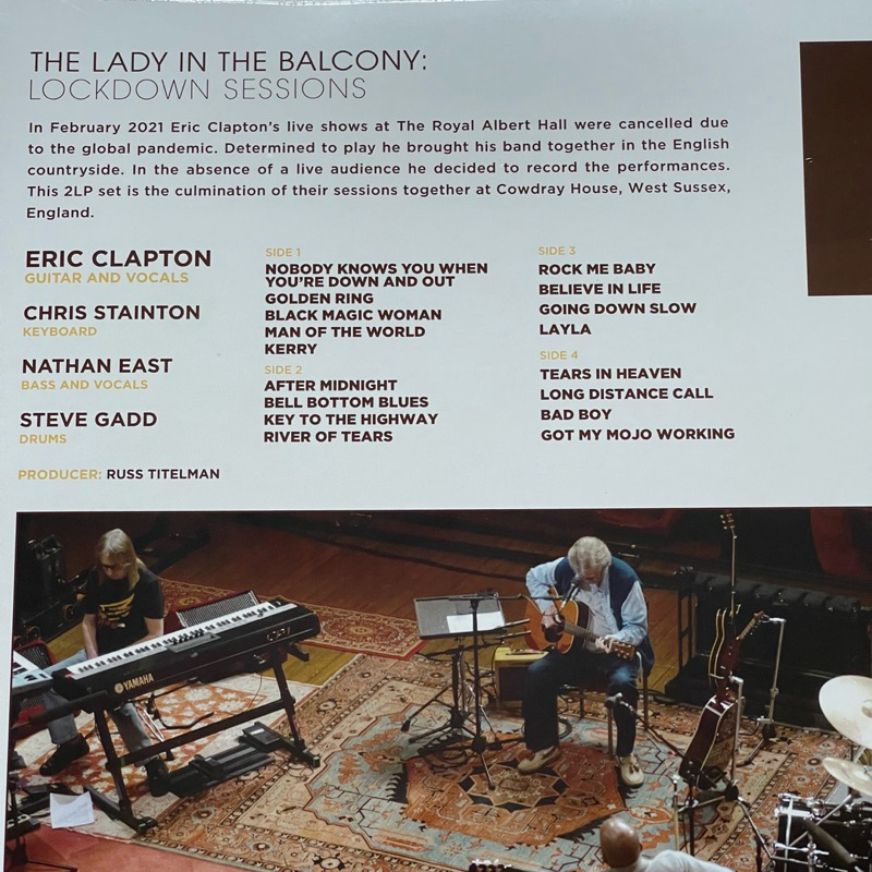 แผ่นเสียง Eric Clapton – The Lady In The Balcony: Lockdown Sessions *Black vinyl ,EU มือหนึ่ง ซีล