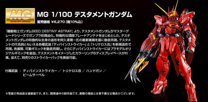 BANDAI SPIRITS MG 1/100 RGX-00 TESTAMENT GUNDAM