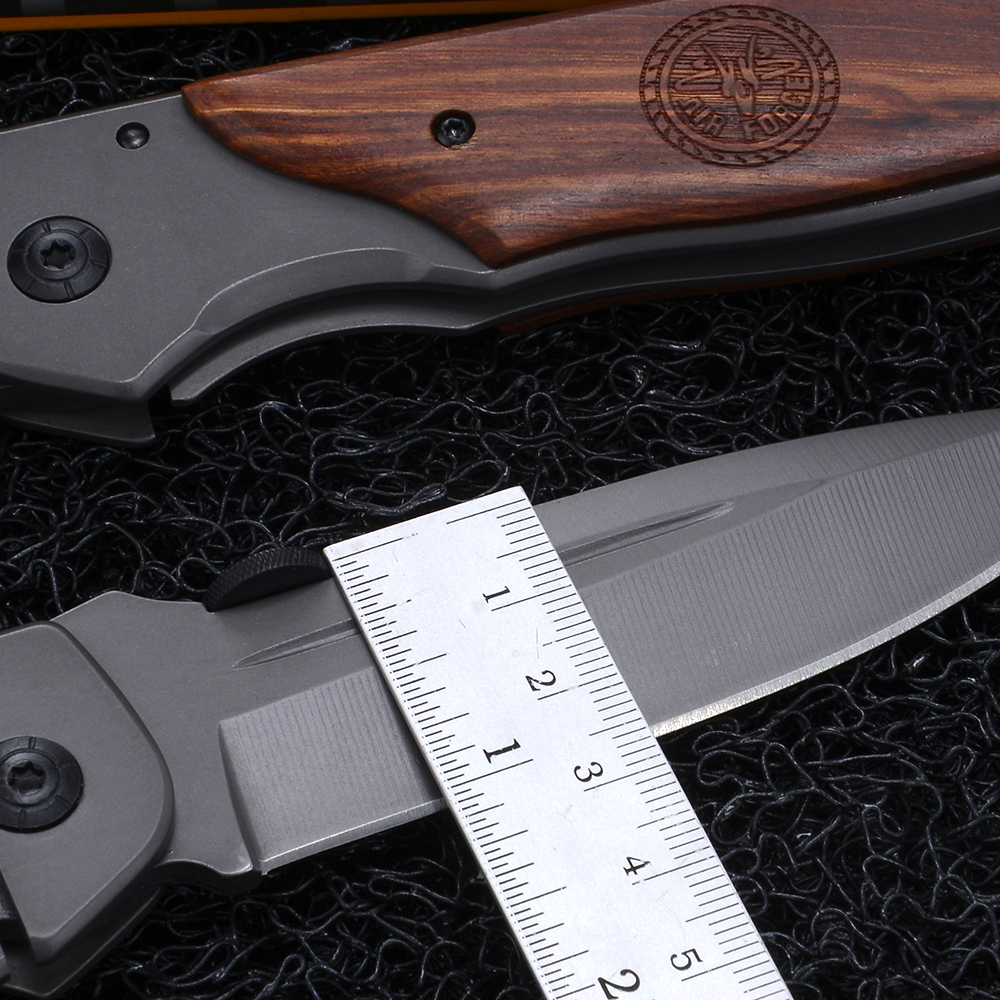 BN-08-09 มีดเดินป่า มีดพับพกพา แคมปิ้ง Browing Folding Pocket Knife 1 230 กรัม Black 20-22 cm
