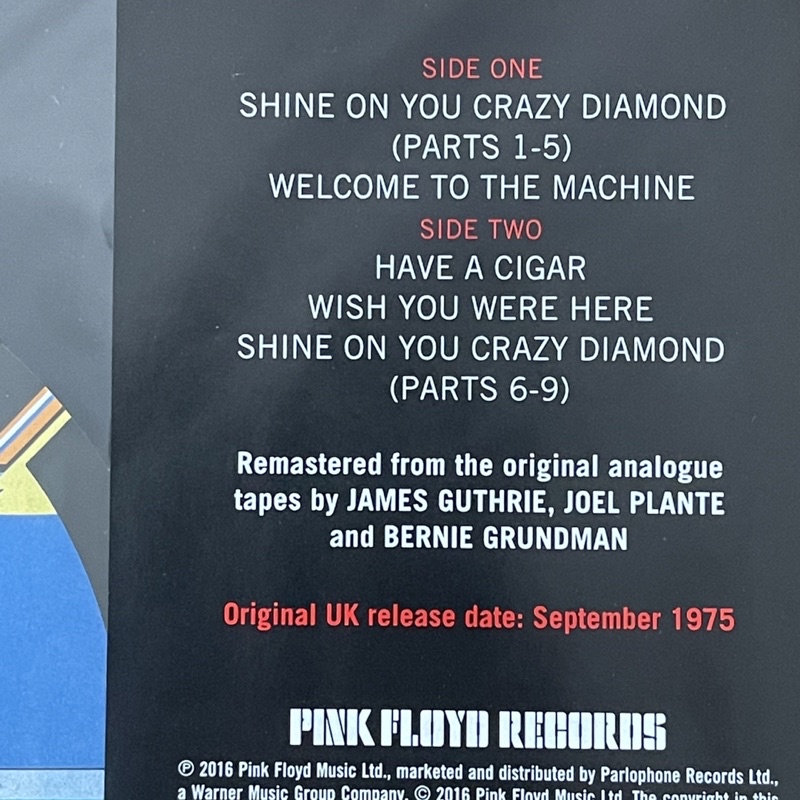 แผ่นเสียง Pink Floyd – Wish You Were Here, Vinyl, LP, Album, Reissue, Remastered, 180g,มือหนึ่ง ซีล