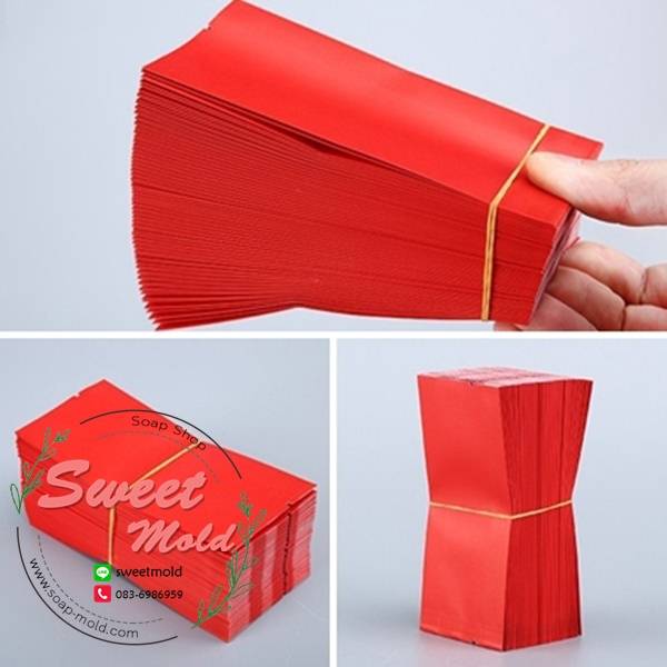 ซองฟอยล์สีแดง เนื้อด้านขยายข้าง (หนาพิเศษ) ขนาด 5x9.5+2 cm. แพ็ค 100 ชิ้น