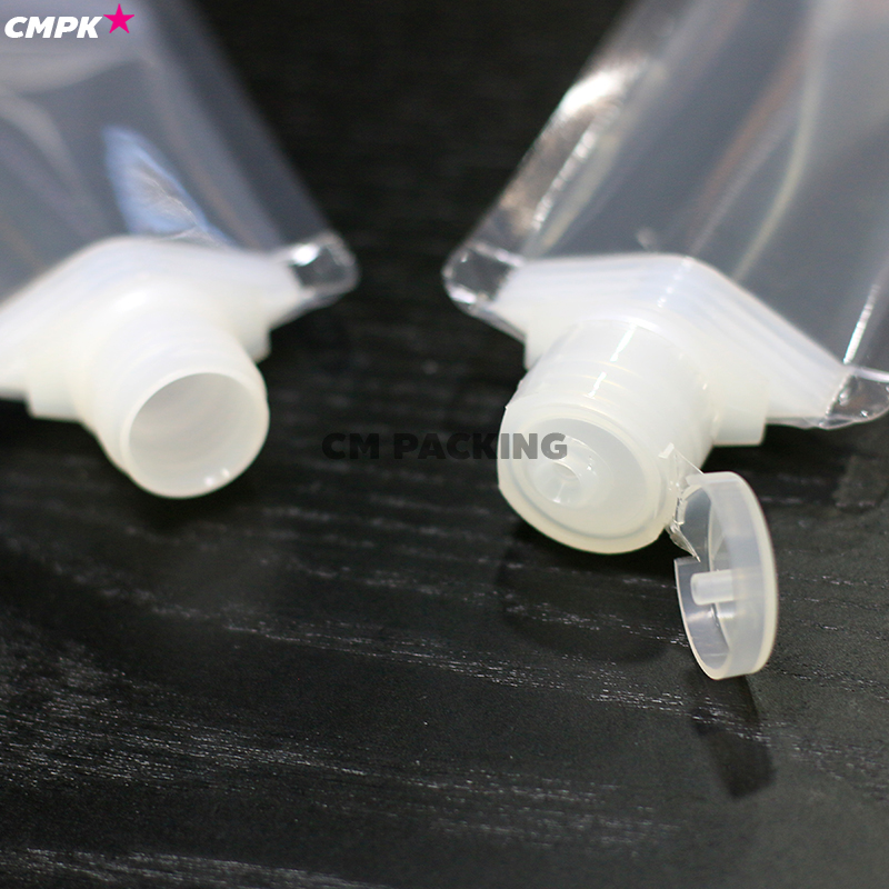 ถุงจุกฝาป๊อกแป๊ก เปิดปิดง่าย สีใส ใช้งานสะดวก มีหลายขนาด (100ชุด+ฝา) ถุงแบ่งของเหลว ครีม โลชั้น ซอส น้ำต่างๆ