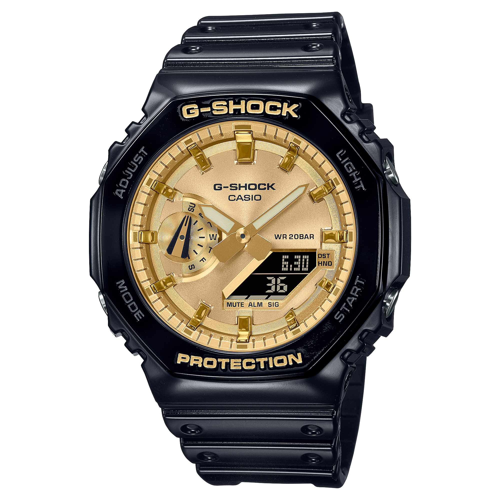 GA-2100GB-1A | อะนาล็อก-ดิจิตอลมาตรฐาน | ซีรีส์ 2100 | G-SHOCK | นาฬิกา | CASIO