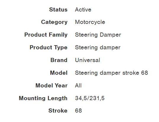 กันสะบัด OHLINS SD 001 FOR Stroke 68 TI