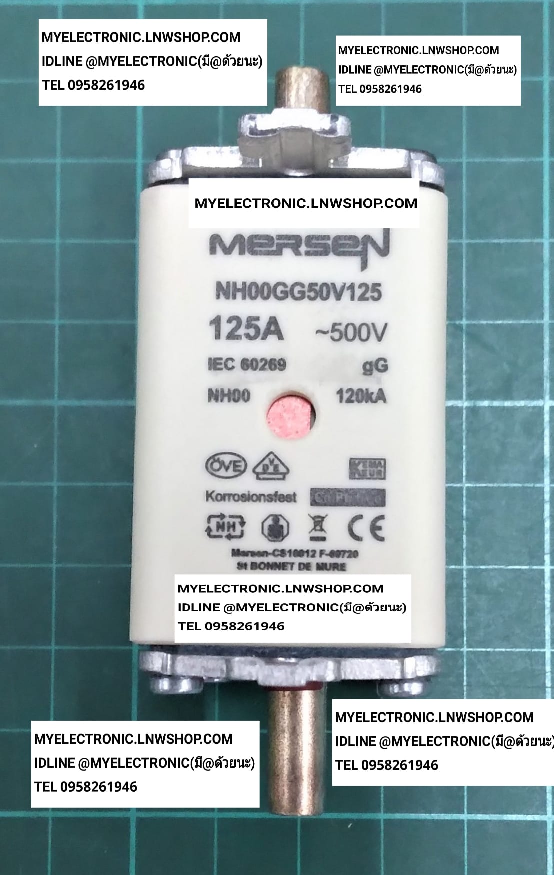 ขาย ฟิวส์125A500V รุ่น MODEL NH00GG50V125 NH00 gG ยี่ห้อ FERRAZ/MERSEN FUSE ของแท้ ราคา ตัวละ . . . . หน่วย บาท