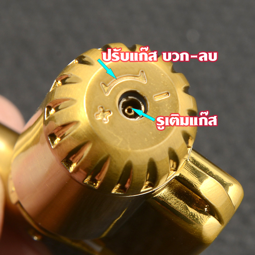 Gas Lighter ไฟแช็ค คุณภาพสูง ให้ไฟเสถียรสม่ำเสมอ เติมแก๊สได้ ใช้สำหรับจุดเตาแก๊ส Grey- Gold Color 3 75 กรัม Grey-Gold Color