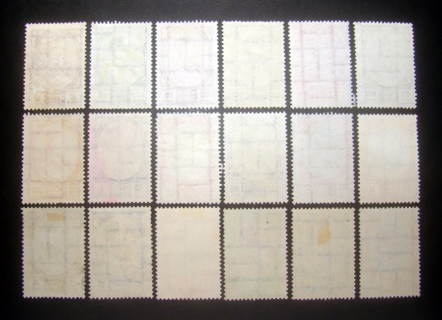 [-ครบชุด-] s2741-แสตมป์พระรูป ในหลวง รัชกาลที่ 9 ชุดที่3 พิมพ์ Thomas,England พ.ศ.2504-11 ลายน้ำW4 ครบชุด 18 ดวง ใช้แล้ว หายาก น่าสะสมครับ