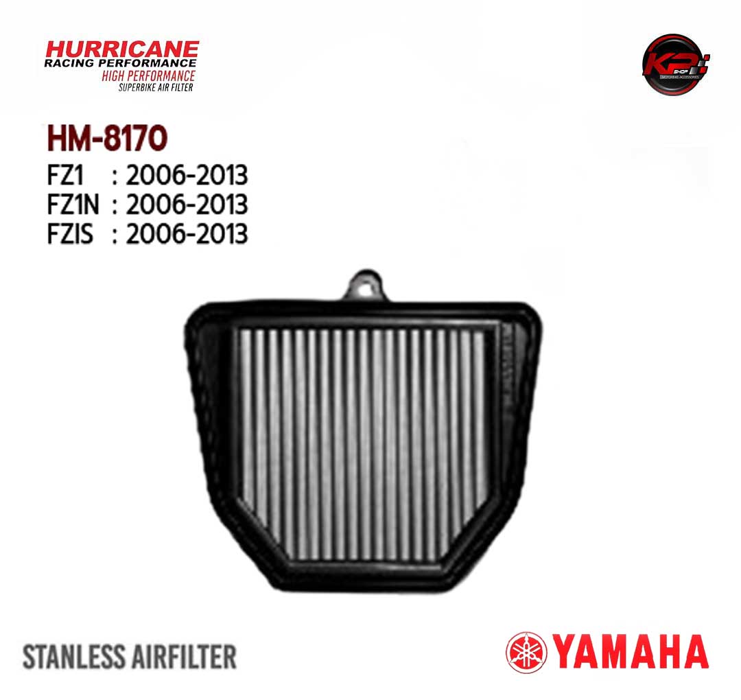กรองอากาศ HURRICANE FOR YAMAHA FZ1 / FZ1N / FZIS (STANLESS) HM8170