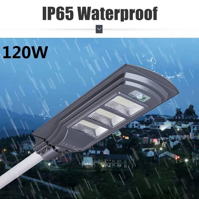 โคมไฟถนนโซล่าเซลล์ 120 วัตต์ 140LED มีระบบ PIR SENSOR เซ็นเซอร์ตรวจจับวัตถุ led solar street light 120W ไฟถนนพลังงานเเสงอาทิตย์ เเสง white ( ขาว ) แสงสีขาว พร้อม ขายึด รุ่น LMT-STE120 ประหยัดพลังงาน ค่าไฟฟรี