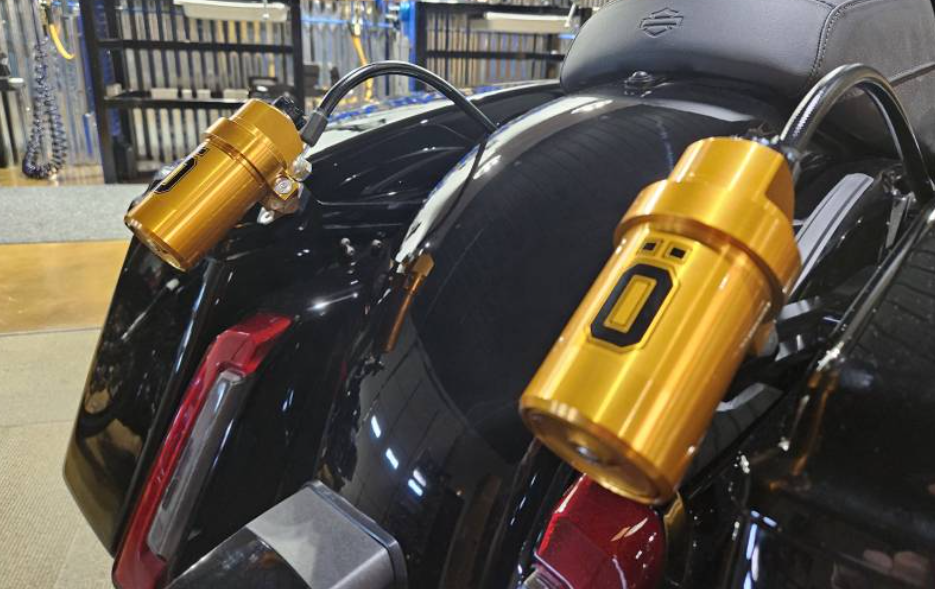 โช๊คอัพหลัง OHLINS HD 778 (310,5 mm, blackline, golden reservoir) FOR HARLEY DAVIDSON TOURING