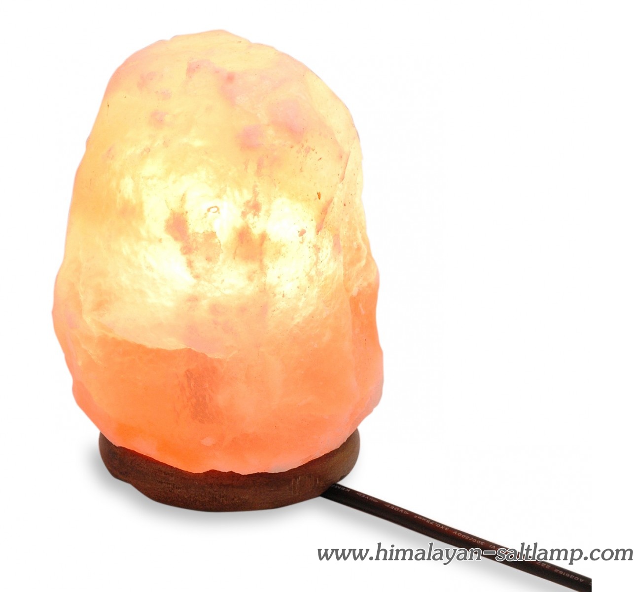 โคมไฟหินเกลือหิมาลัยทรงธรรมชาติ ฐานหินอ่อน ขนาด 4-5 กก.