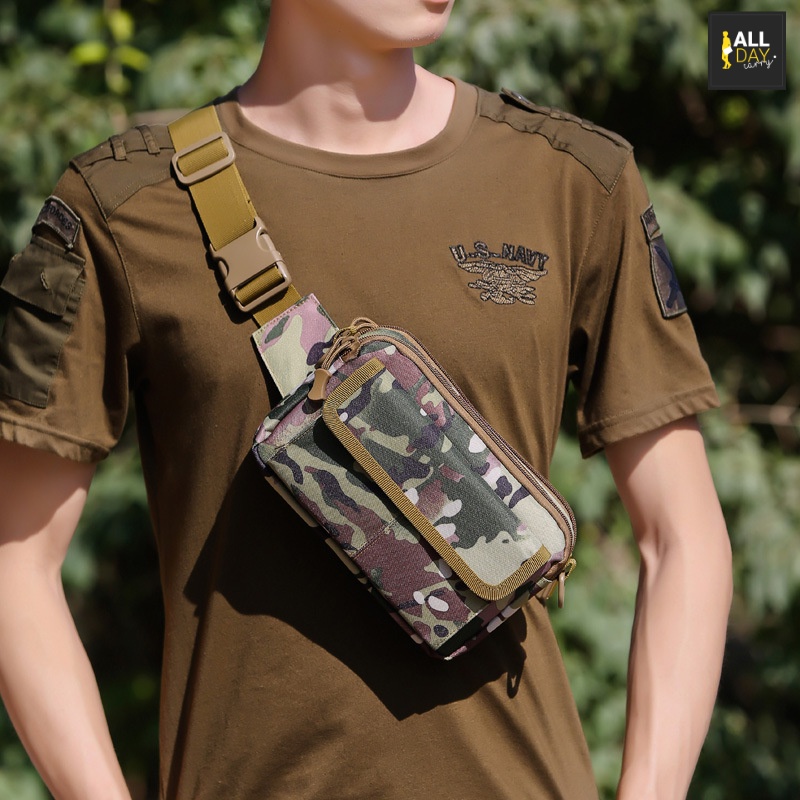 มาใหม่! NY34 กระเป๋าคาดอก กระเป๋าคาดเอว ลายทหาร สวยเท่ วัสดุไนล่อน กันน้ำ ผู้ชาย ผู้หญิง