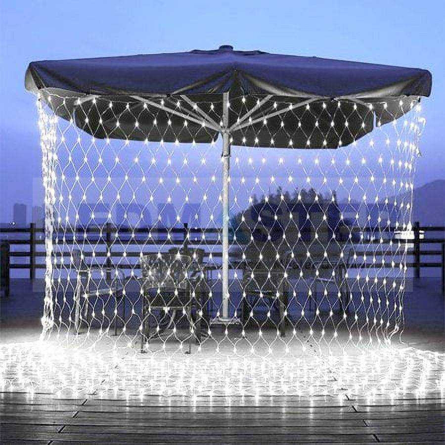 ไฟปีใหม่ ไฟตาข่าย LED ขนาดใหญ่ 8x5 เมตร,6x4 เมตร ปรับได้ 8 โหมด เเสงขาว ไฟคริสมาส ตาข่ายไฟ ไฟพันต้นไม้ ไฟเเต่งร้านอาหาร