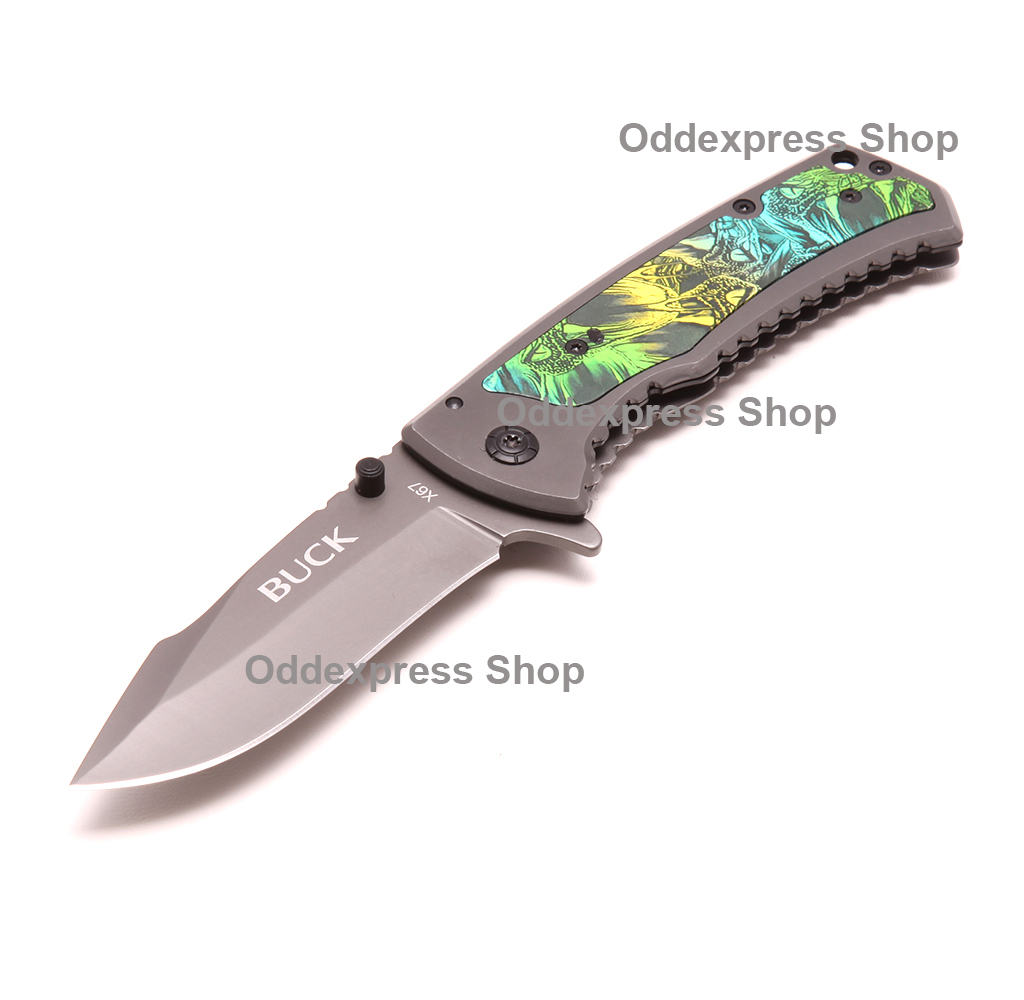 46-มีดเดินป่า มีดพับ มีดพก Buck X67 Quick-Opening Knives ด้ามมีดโลหะ ใบมีดสแตนเลสสีดำ เหมาะมือความยาว 20 ซม. ชิ้น 0 กรัม ดำ 20 ซม