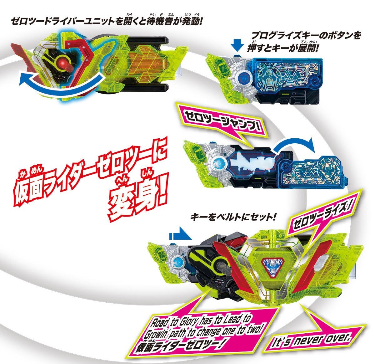 8045322 BANDAI DX ZERO TWO PROGRISEKEY & ZERO TWO DRIVER UNIT เข็มขัดมาสค์ไรเดอร์ ซีโร่วัน