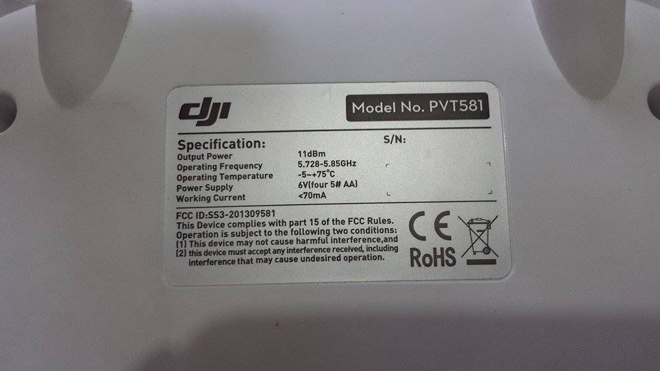 DJI Phanton 2 Vision Vision + Transmitter Remote Control 5.8 Ghz PVT581