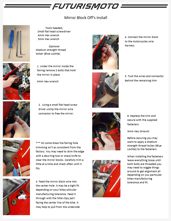 อุดกระจกแบบมีไฟเลี้ยว FUTURISMOTO FOR DUCATI PANIGALE V4 (2020+) PANGALE V4R (2019+)