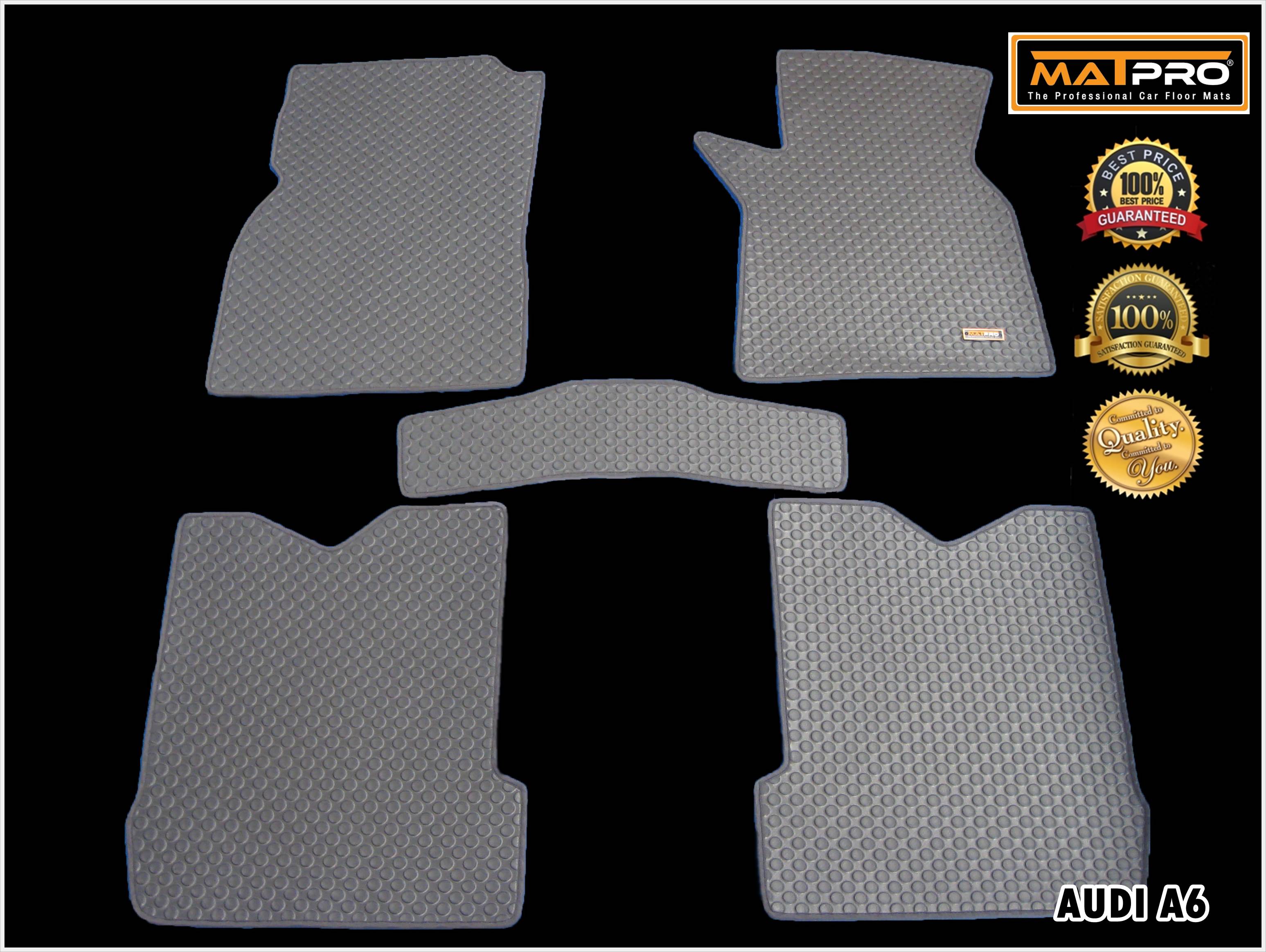 พรมปูพื้นเข้ารูป 100% ลายกระดุม สำหรับรถ รุ่น Audi A6 2004 5 ชิ้น