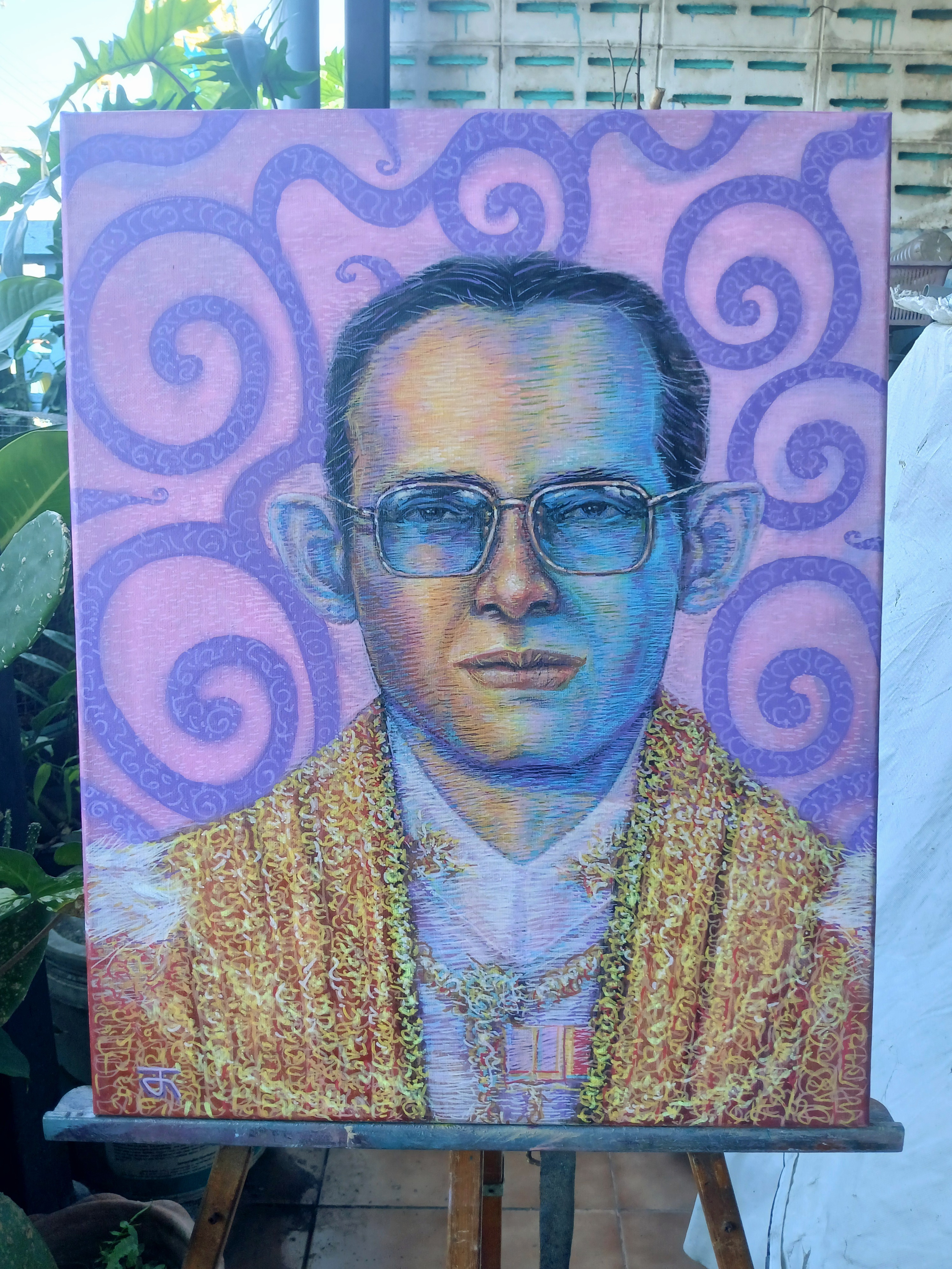 ภาพวาดสีอะครีลิคบนเฟรมผ้าใบ ขนาด 40 cm. x 50 cm. งานวาดต้นฉบับ มีชิ้นเดียว ไม่ใช่ภาพพิมพ์หรือโปสเตอร์ P3