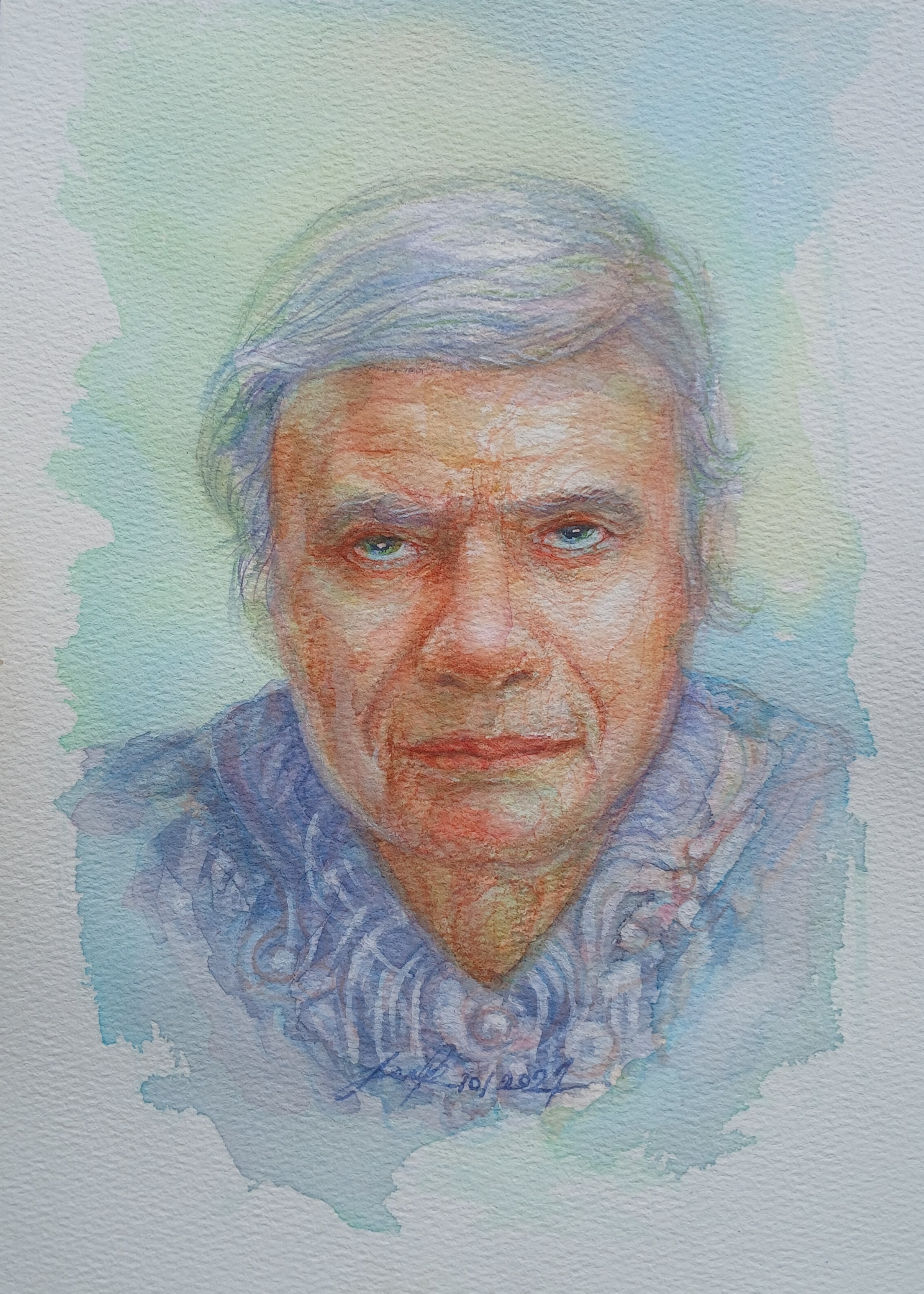 HR Giger ภาพวาดสีน้ำ บนกระดาษ 300 แกรม ขนาด [A4] 21 cm. x 29.7 cm.
