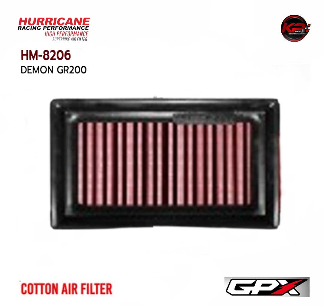กรองอากาศ HURRICANE FOR GPX DEMON GR200 (COTTON) HM8206