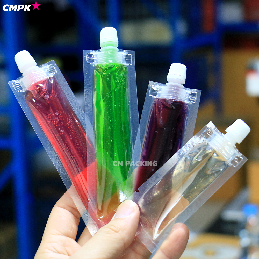ถุงหวานเย็น ฝาเกลียวใส่น้ำหวาน เยลลี่ ซอส ของเหลว น้ำจิ้ม ชานม แบบใส พร้อมฝาปิด 5-60mL